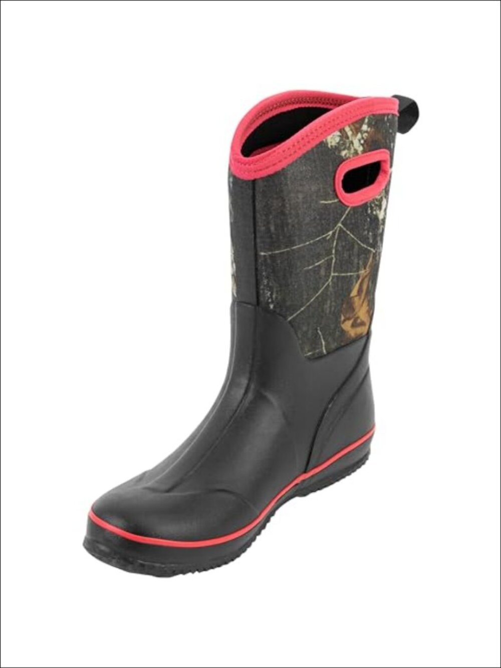 Waterproof Neoprene Rubber Rain Boots Mid-Calf Pull-On Women's